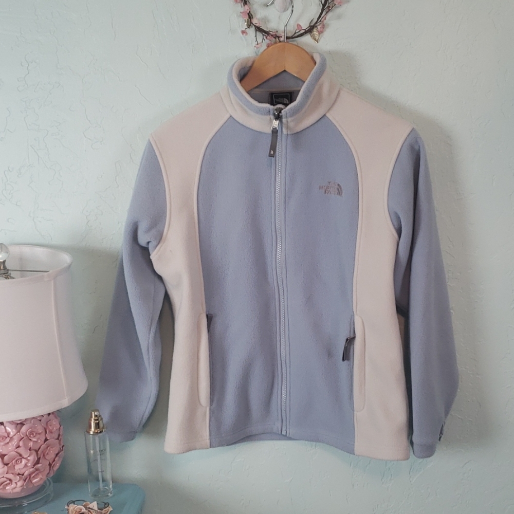 The North Face powder blue full zip- fleece - Picture 1 of 8